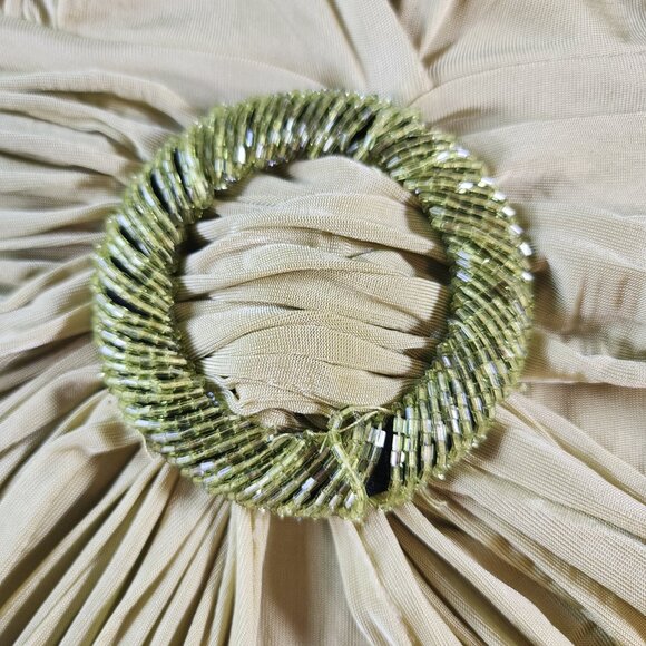 Y2K VTG bebe sleevless ruched draped green top size L baddie 2000s mcbling - Picture 7 of 9